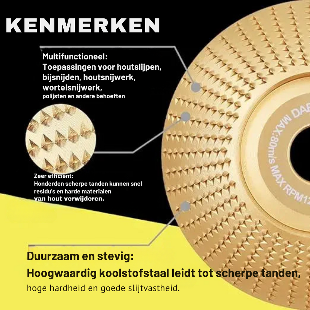 Woodworking Angle Grinder Discs – Cutting, Shaping & Sanding Set (3 Pieces)