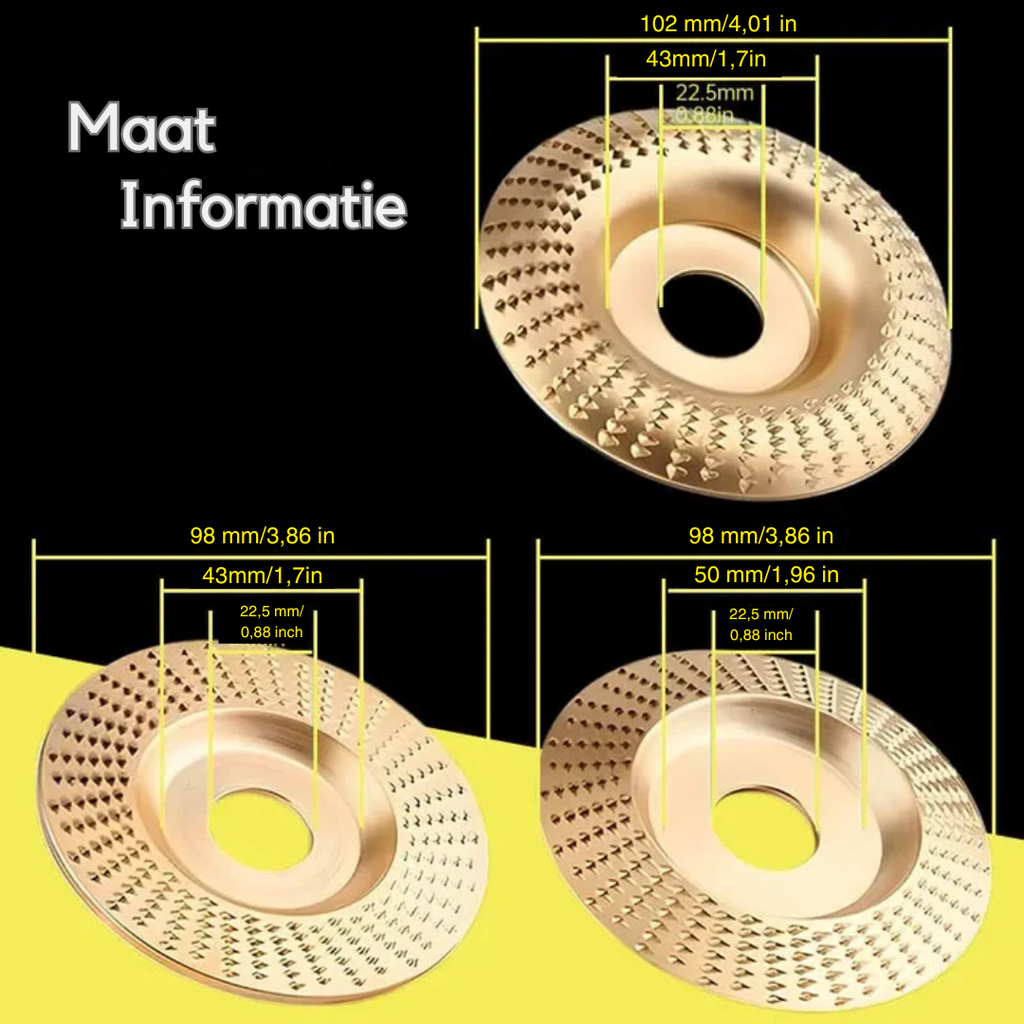Woodworking Angle Grinder Discs – Cutting, Shaping & Sanding Set (3 Pieces)