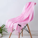 Cozy Women's Long Scarf with Fringed Edges