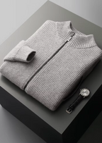 Luxurious Extra-Fine Merino Wool Ribbed Cardigan