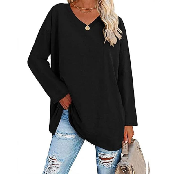 Women's Relaxed Fit V-Neck Oversized Sweater