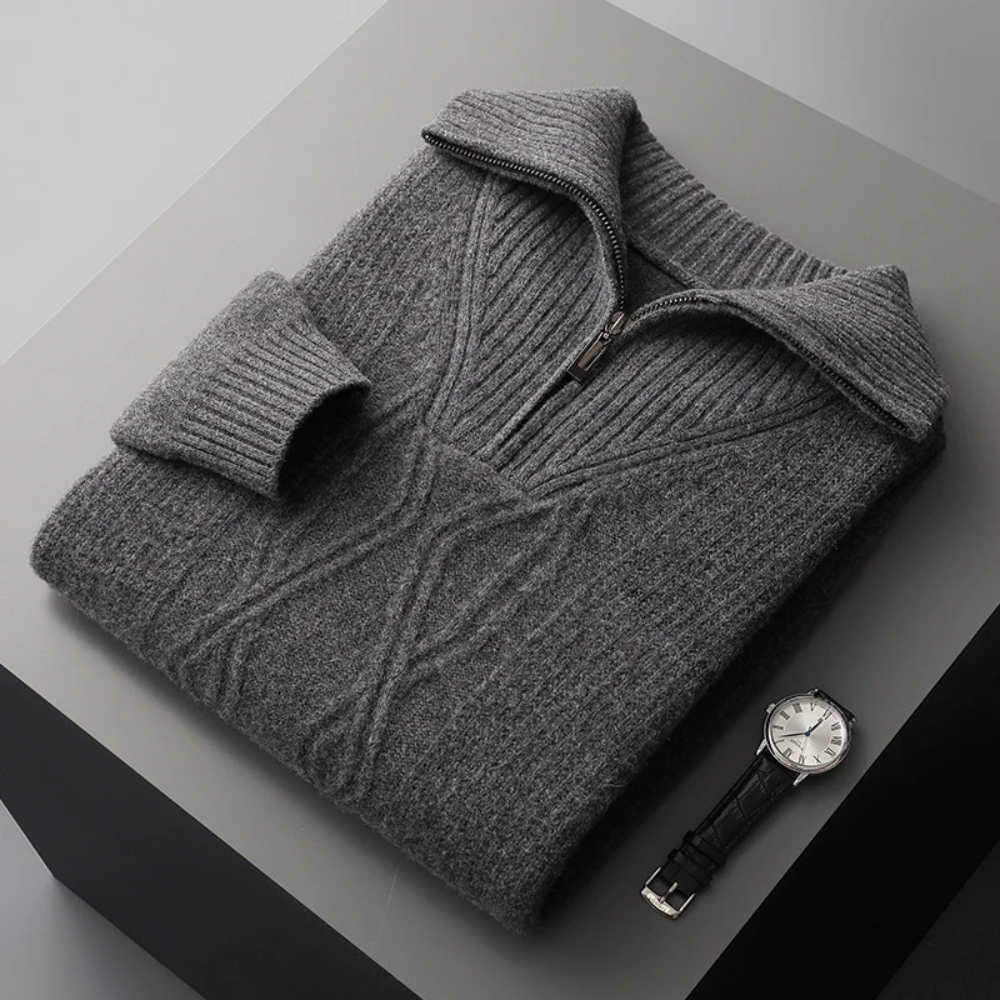 Taranto Merino Wool Zip-Up Sweater