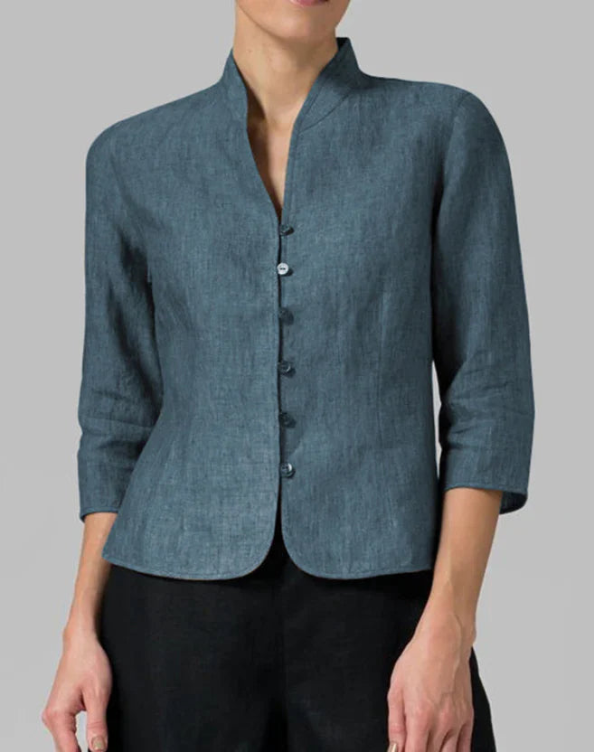 Brynna | Premium Women's Blouse Featuring a Stand-Up Collar