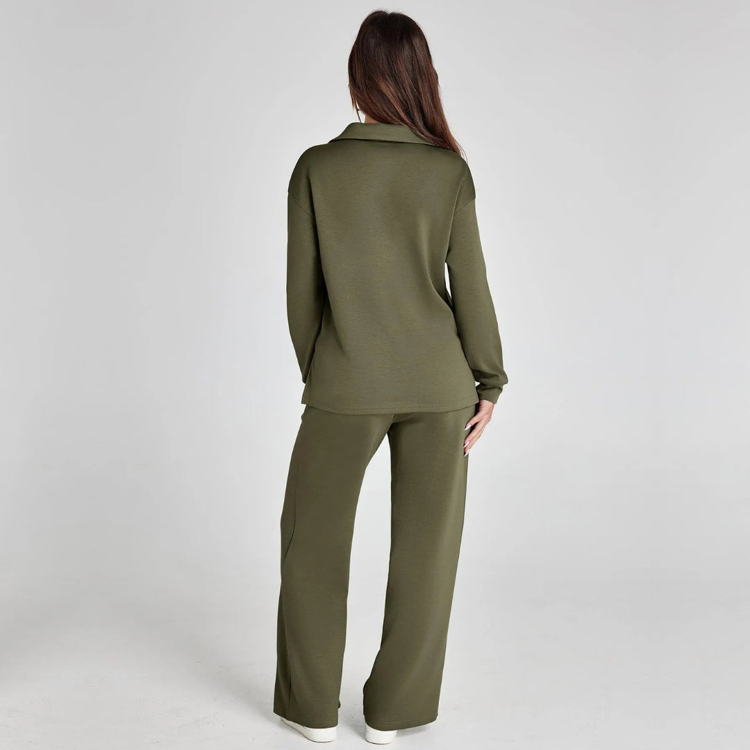 Eline | Premium Loungewear Set Featuring Cozy Trousers and V-Neck Design