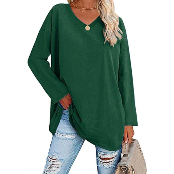 Women's Relaxed Fit V-Neck Oversized Sweater