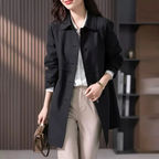 Women's Lightweight Button-Up Trench Coat