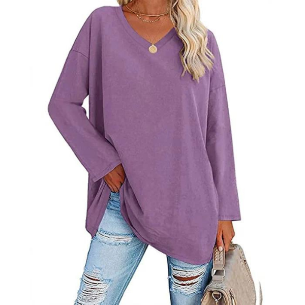 Women's Relaxed Fit V-Neck Oversized Sweater