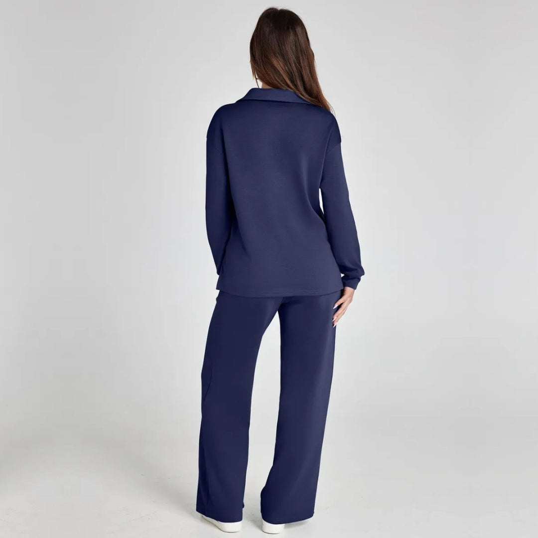Eline | Premium Loungewear Set Featuring Cozy Trousers and V-Neck Design