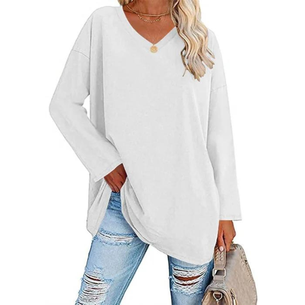 Women's Relaxed Fit V-Neck Oversized Sweater