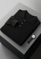 Classic Polo Sweater in Pure Extra-Fine Merino Wool