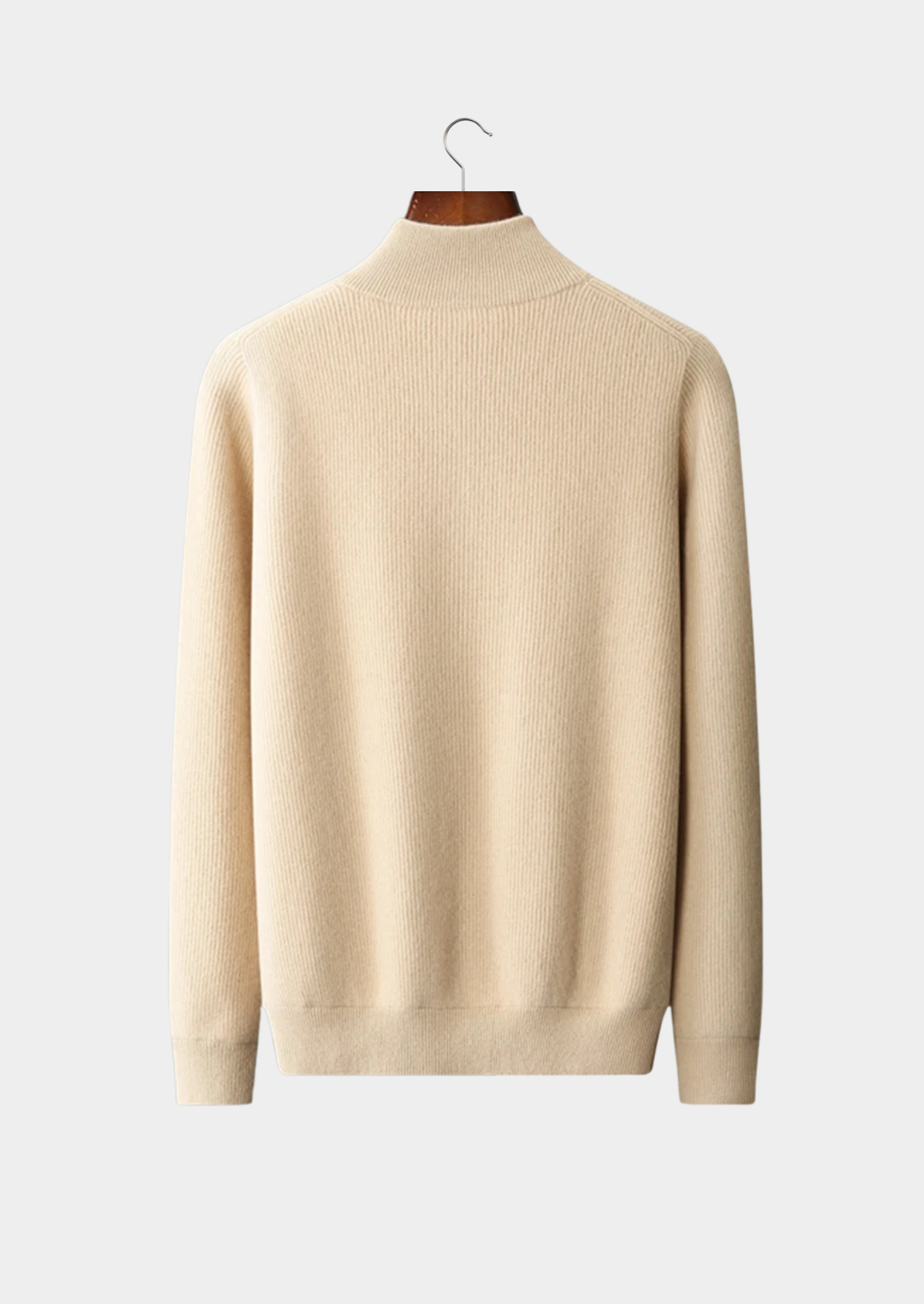 Premium Extra-Fine Merino Wool Ribbed Zip Cardigan