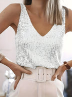 Kiki - Sequin-Embellished Sleeveless Top
