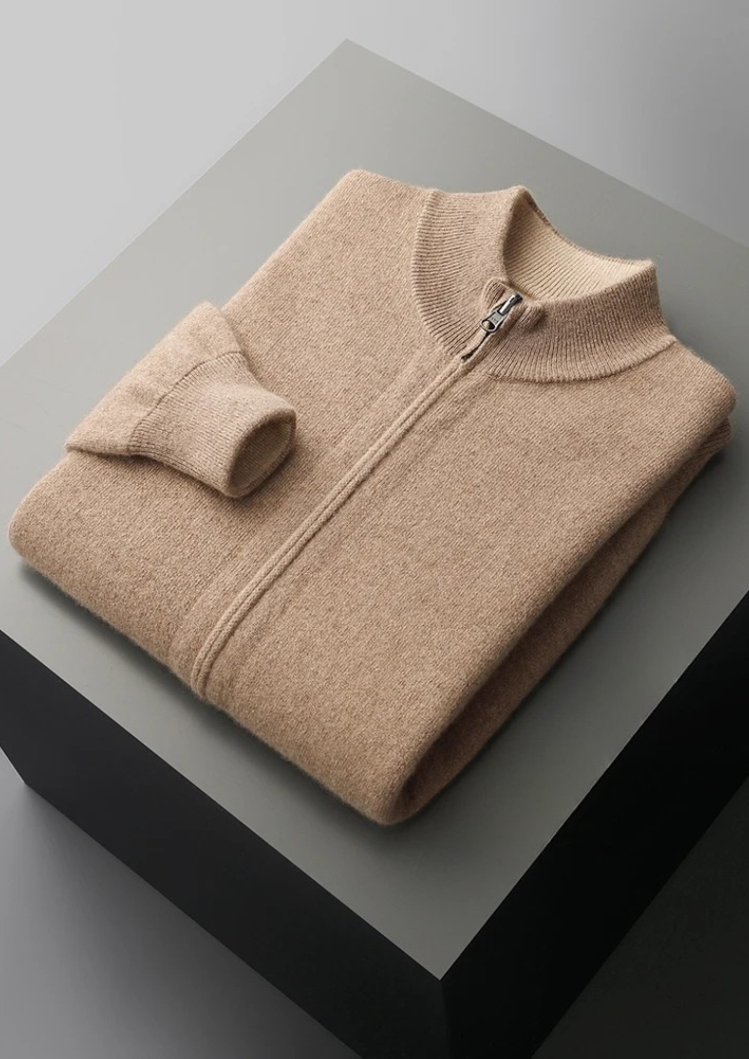 Premium Extra-Fine Merino Wool Zip Cardigan