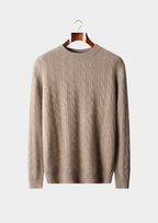 Premium Extra-Fine Merino Wool Cable Knit Crewneck