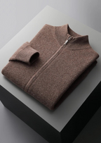 Premium Extra-Fine Merino Wool Ribbed Zip Cardigan