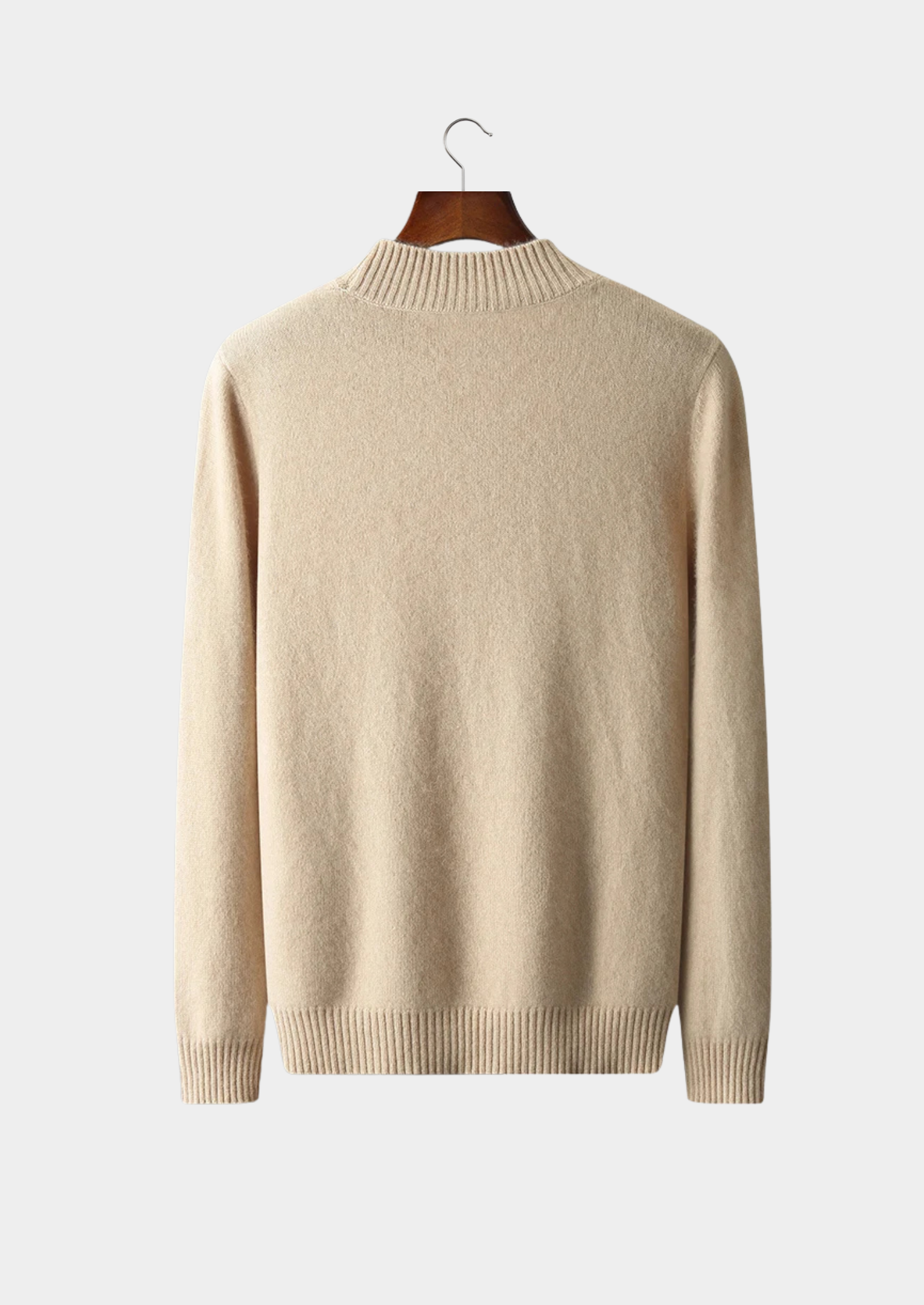 Premium Extra-Fine Merino Wool Jacquard Mock Neck Sweater
