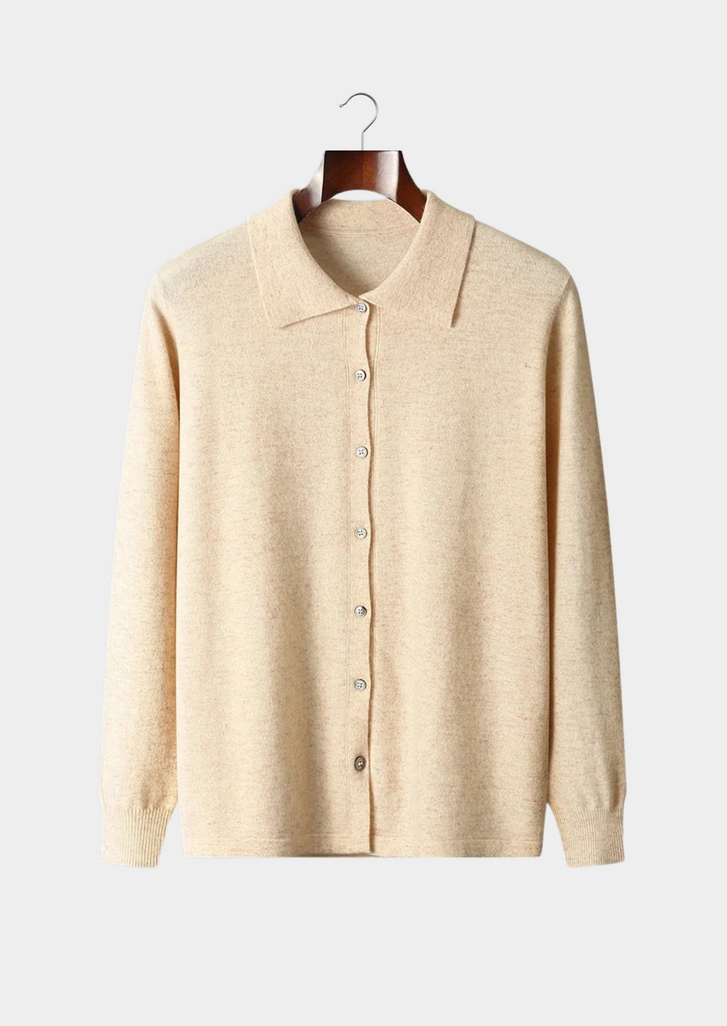 Premium Extra-Fine Merino Wool Polo Cardigan