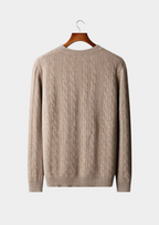 Premium Extra-Fine Merino Wool Cable Knit Crewneck