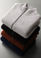 Luxurious Extra-Fine Merino Wool Ribbed Cardigan
