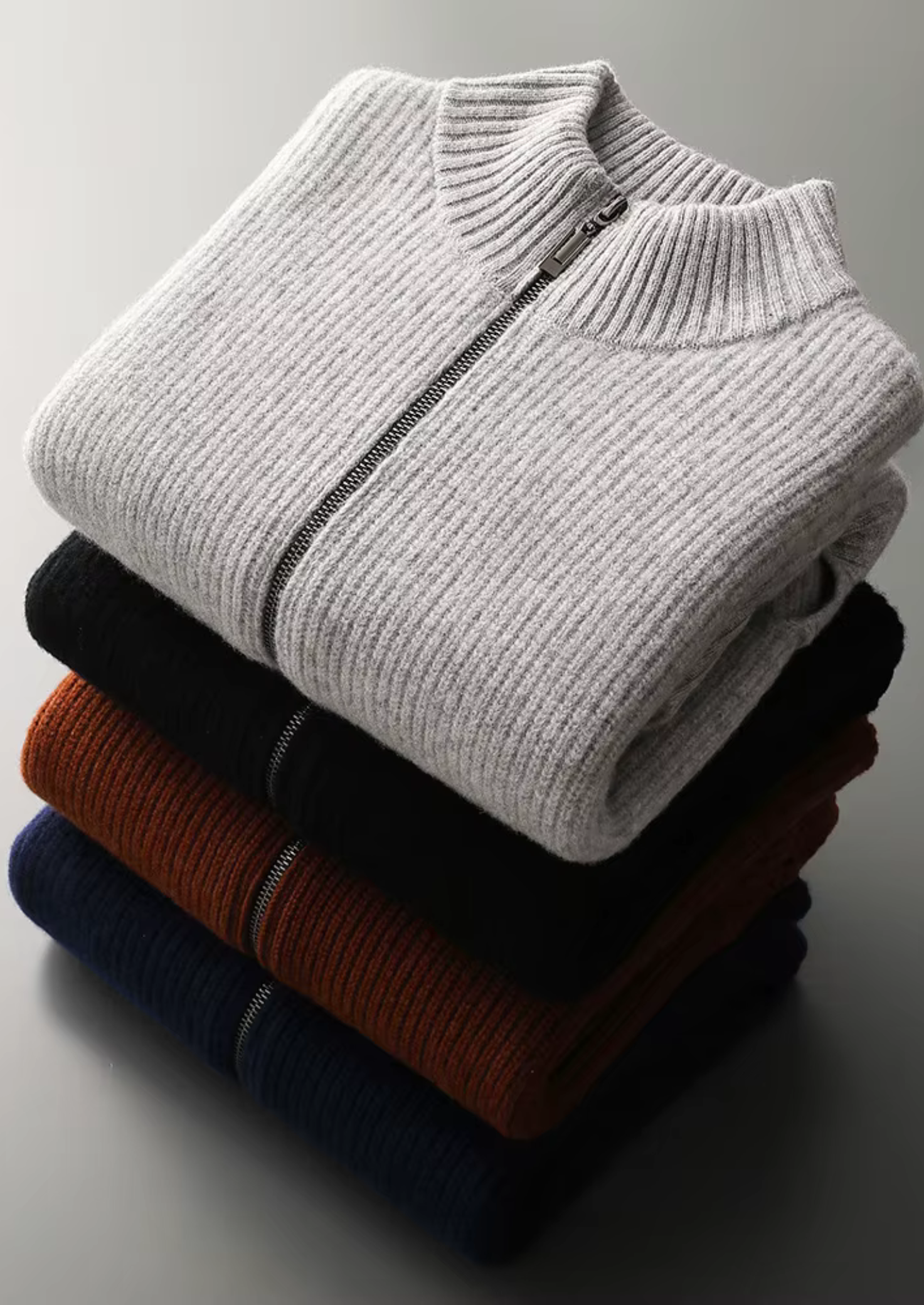 Luxurious Extra-Fine Merino Wool Ribbed Cardigan