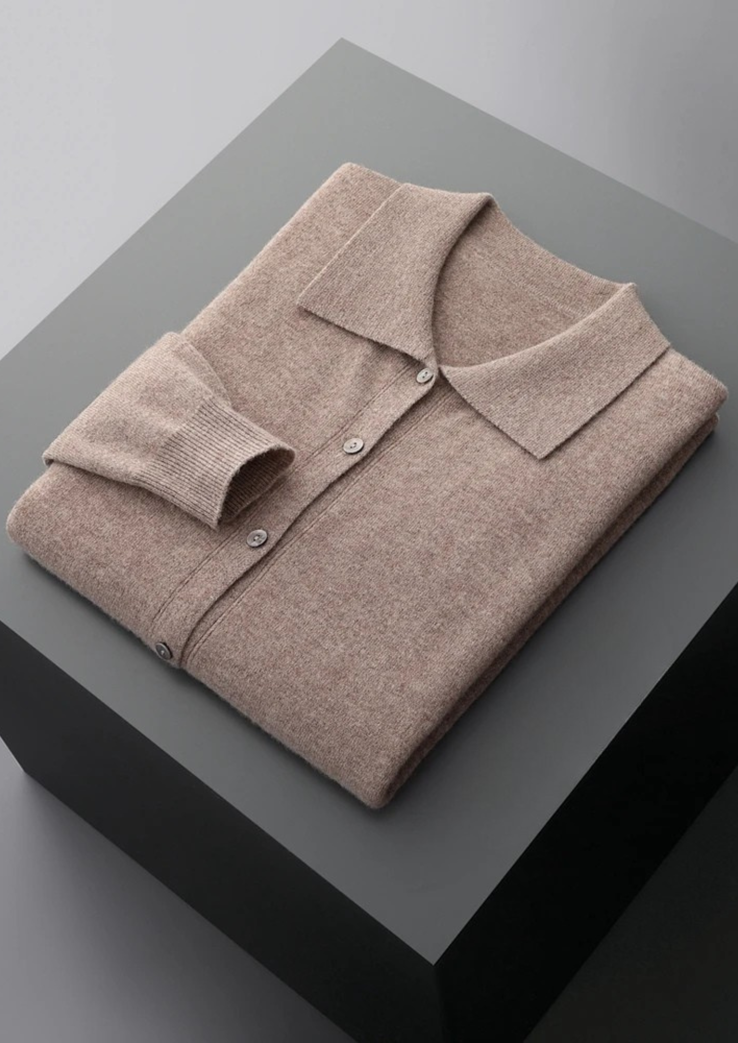 Premium Extra-Fine Merino Wool Polo Cardigan