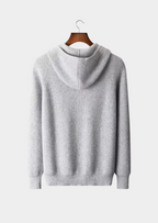 Premium Extra-Fine Merino Wool Ribbed Zip-Up Hoodie