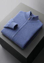 Premium Extra-Fine Merino Wool Ribbed Zip Cardigan