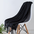 Cozy Women's Long Scarf with Fringed Edges
