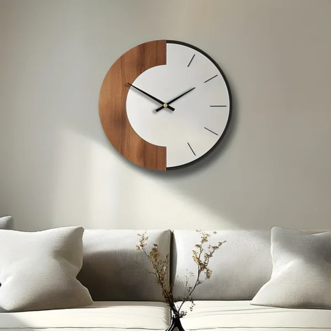 Oversized Natural Wood Wall Clock
