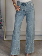 High-Waisted Glitter Jeans for Women