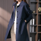 Women's Lightweight Button-Up Trench Coat