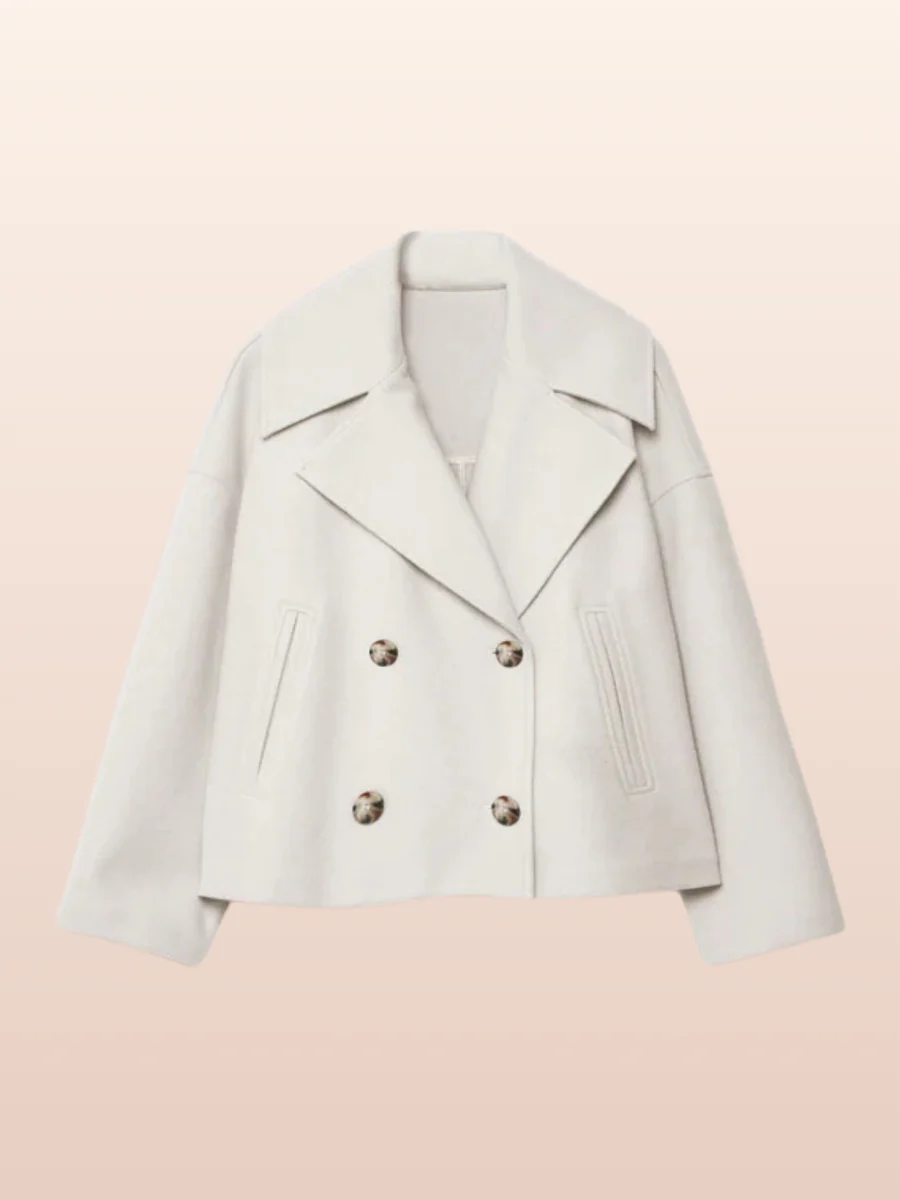 Women's Classic Double-Breasted Short Coat for Autumn