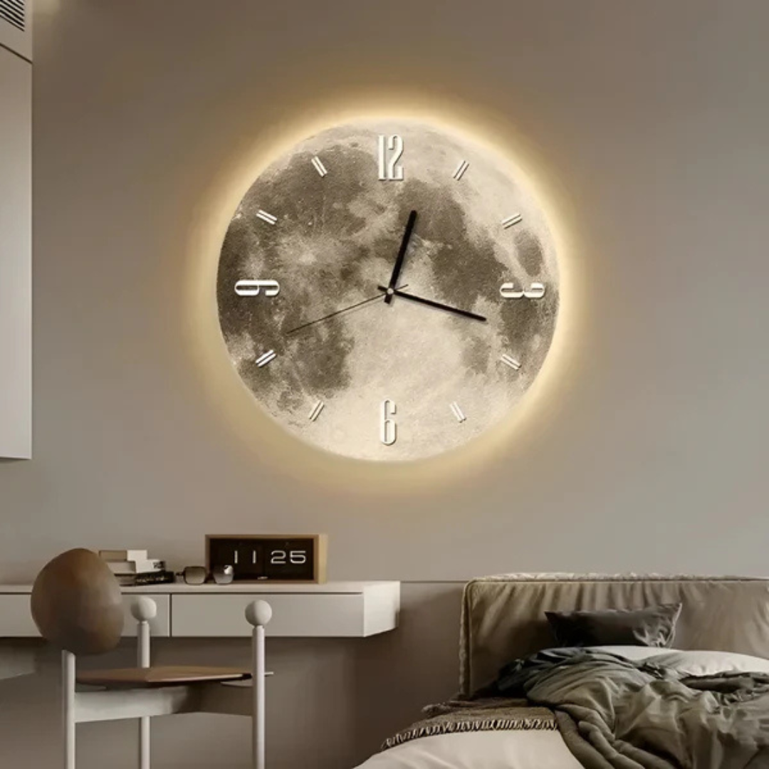 Moon-Themed Oversized Wall Clock