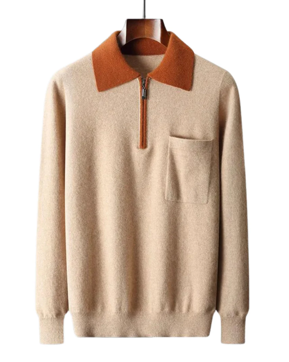 Castelle Cashmere Zip-Up Polo Shirt