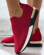 Aimee - Gold-Accented Slip-On Sneakers