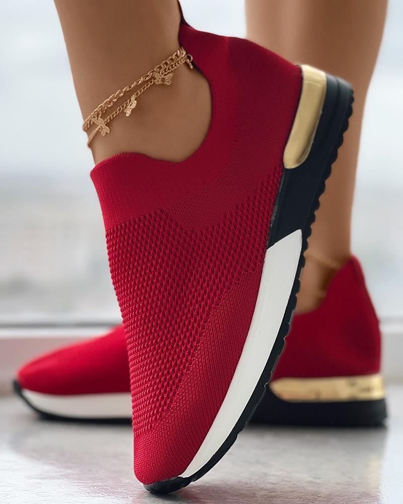 Aimee - Gold-Accented Slip-On Sneakers