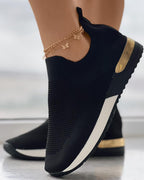 Aimee - Gold-Accented Slip-On Sneakers