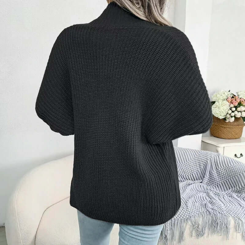 Relaxed Women's Open-Front Cardigan with Long Sleeves
