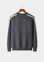 Premium Extra-Fine Merino Wool Striped Cardigan