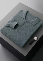 Classic Polo Sweater in Pure Extra-Fine Merino Wool