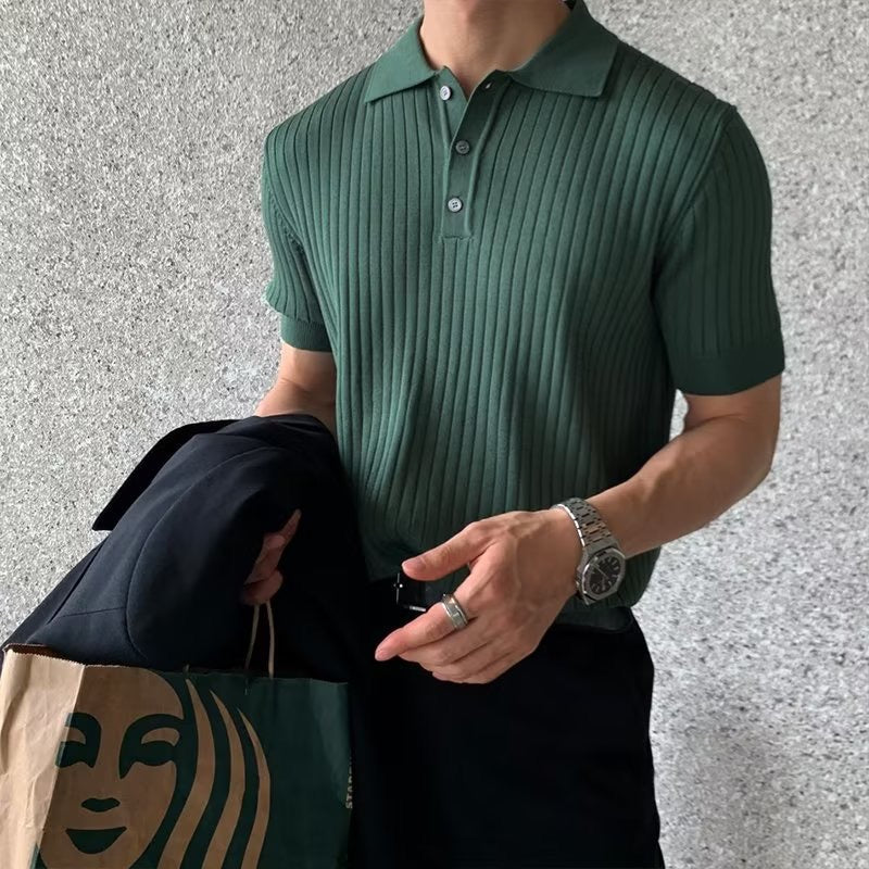 GIMCHEON Knit Polo Top