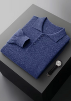 Classic Polo Sweater in Pure Extra-Fine Merino Wool
