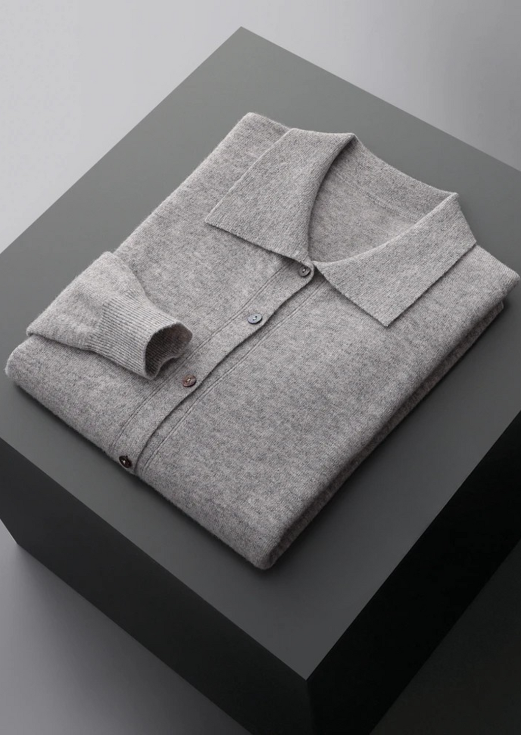 Premium Extra-Fine Merino Wool Polo Cardigan