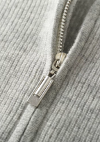 Premium Extra-Fine Merino Wool Ribbed Zip-Up Hoodie