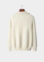 Luxurious Extra-Fine Merino Wool Ribbed Zipper Cardigan