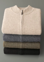 Premium Extra-Fine Merino Wool Zipper Cardigan