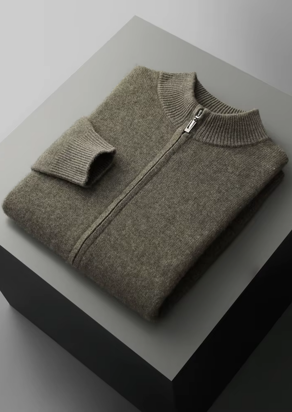 Premium Extra-Fine Merino Wool Zipper Cardigan