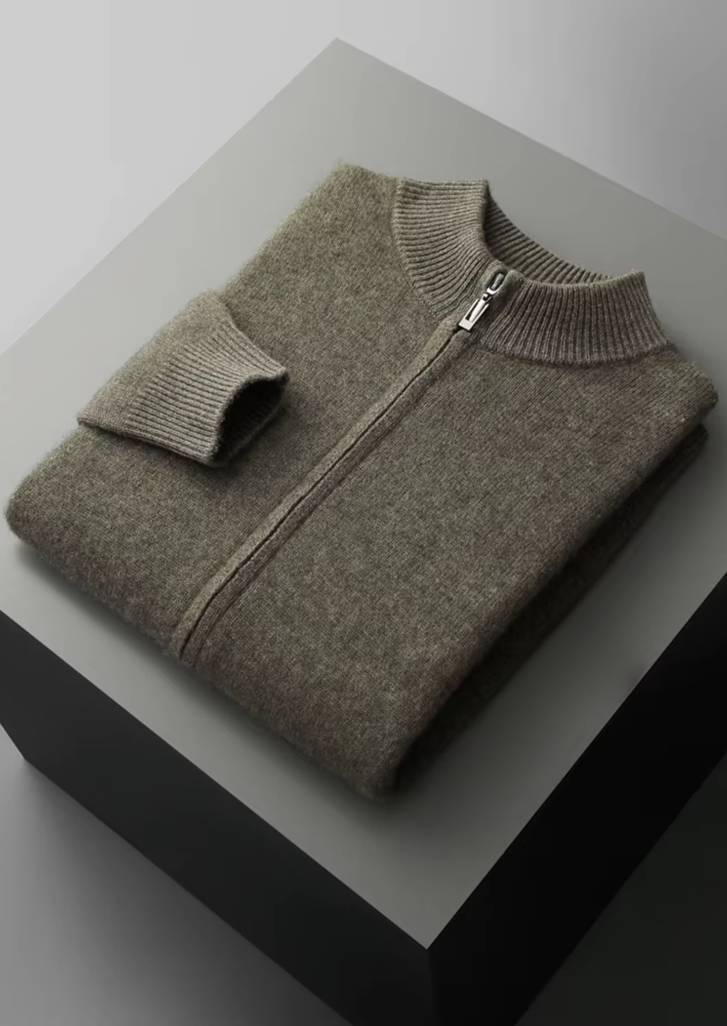 Premium Extra-Fine Merino Wool Zipper Cardigan