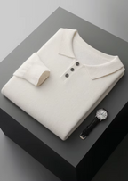 Classic Polo Sweater in Pure Extra-Fine Merino Wool