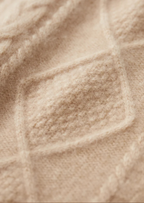 Premium Extra-Fine Merino Wool Jacquard Mock Neck Sweater